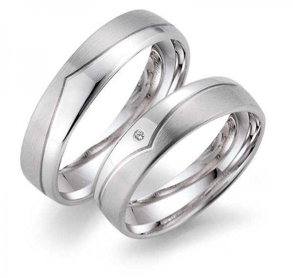 August Gerstner Trauringe Weissgold 4/28072/5 + 28072/5