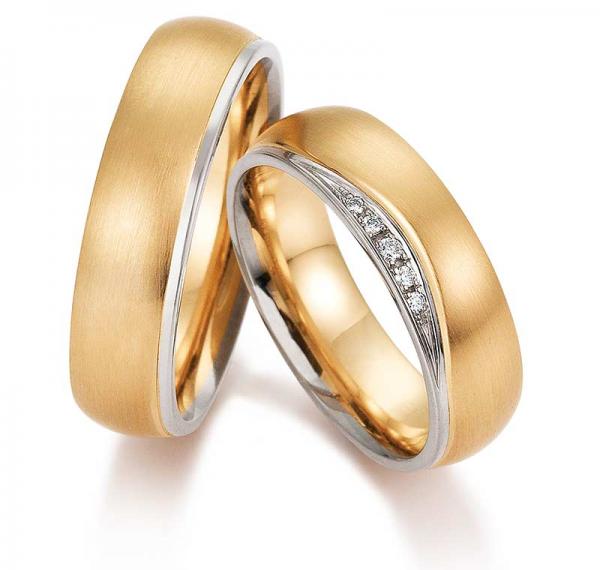 August Gerstner Trauringe Weiss-Rosegold 28370/6 + 4/28370/6