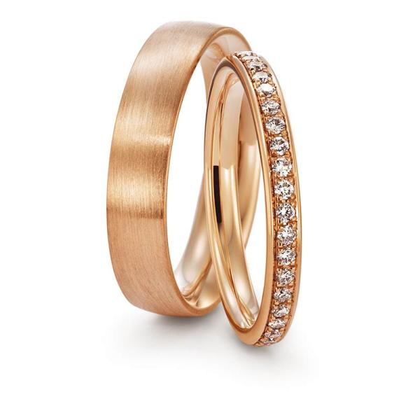 August Gerstner Trauringe Rotgold 28398/5.5 + 29730/2.5