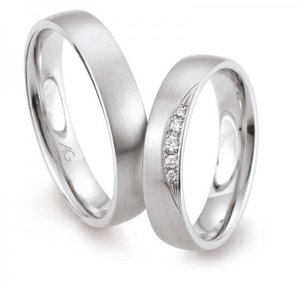 August Gerstner Trauringe Weissgold 4/28486/4.5 + 28486/4.5