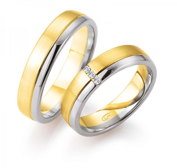 Gettmann Trauringe Weiss-Gelbgold 8357,50 + 8357,50