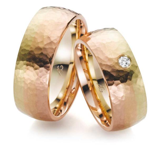 August Gerstner Trauringe Tricolour 4/28607/8 + 28607/8