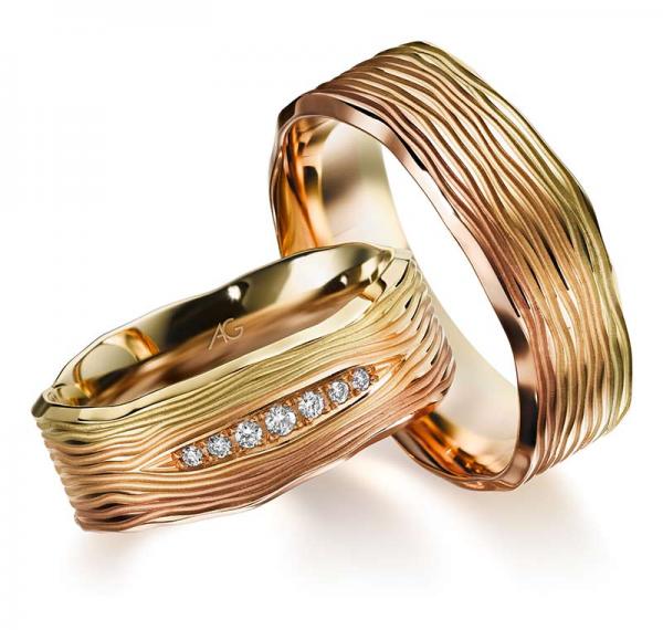 August Gerstner Trauringe Tricolour 4/28693/7.5 + 28693/7.5