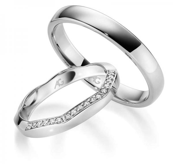 August Gerstner Trauringe Weissgold 4/28713/3 + 28713/3.5