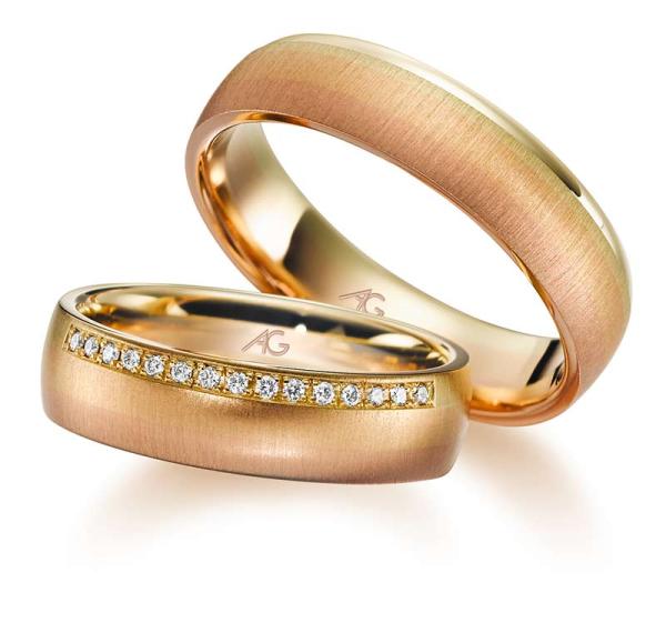 August Gerstner Trauringe Tricolour 4/28688/5.5 + 28688/5.5