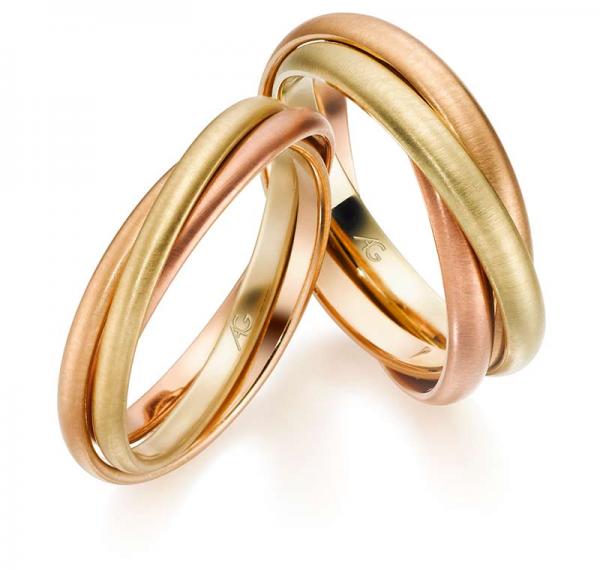 August Gerstner Trauringe Tricolour 22064/2 + 22064/2