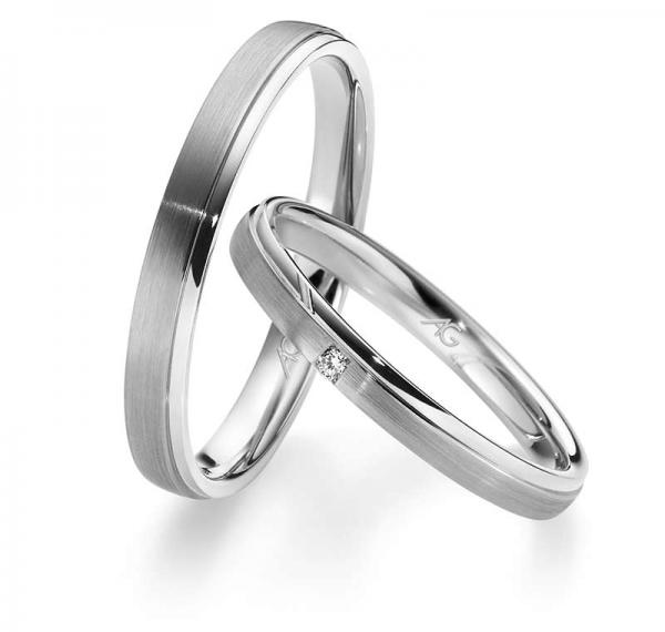 August Gerstner Trauringe Weissgold 4/28705/2.5 + 28705/3