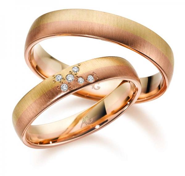 August Gerstner Trauringe Tricolour 4/28730/4 + 28730/4