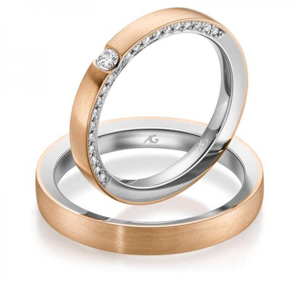 August Gerstner Trauringe Weiss-Rotgold 4/28836/2.9 + 28836/3.5