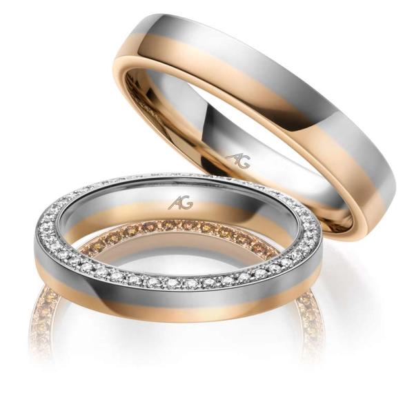 August Gerstner Trauringe Weiss-Rotgold 4/28842/3.8 +28842/4.7