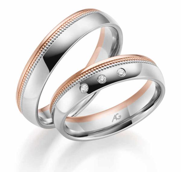 August Gerstner Trauringe Millgriff, Milgrain, Perlierung 4/28976/5 + 28976/5