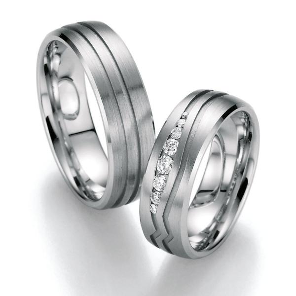 Nowotny-Collection Ruesch Trauringe Weissgold 02/40310-065 + 02/40320-065