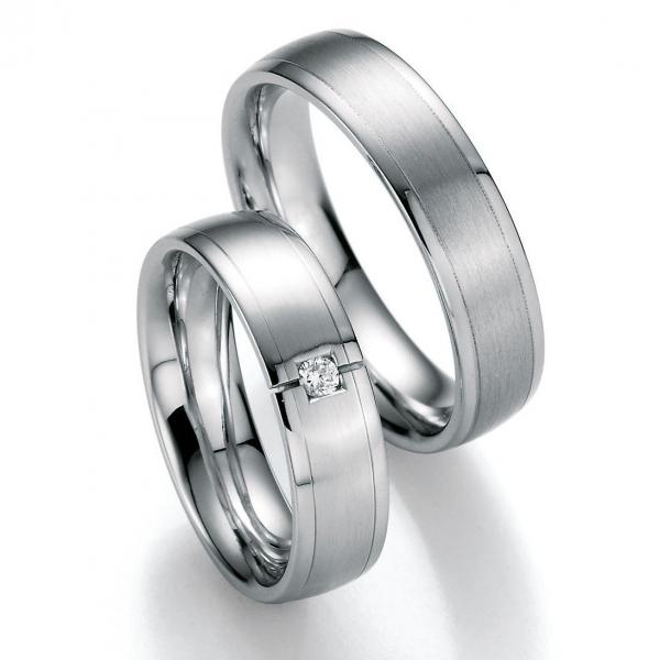 Nowotny-Collection Ruesch Trauringe Weissgold 02/40330-055 + 02/40340-055