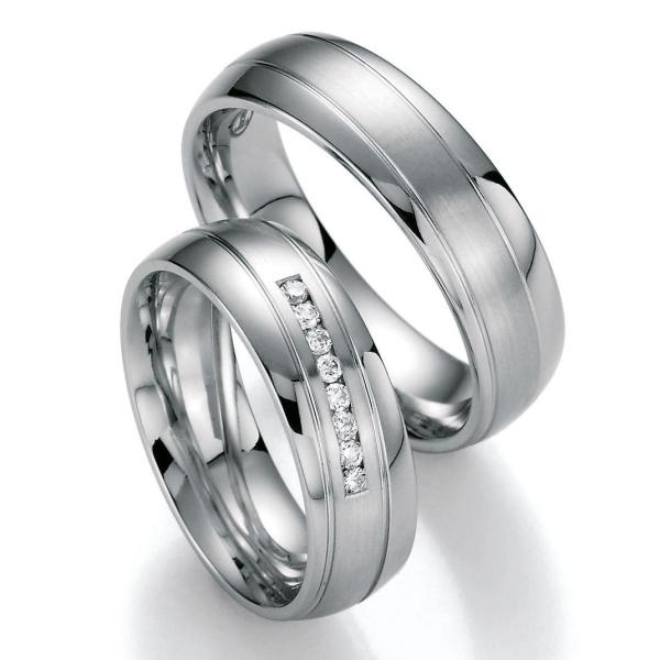 Nowotny-Collection Ruesch Trauringe Weissgold 02/40350-063 + 02/40360-063