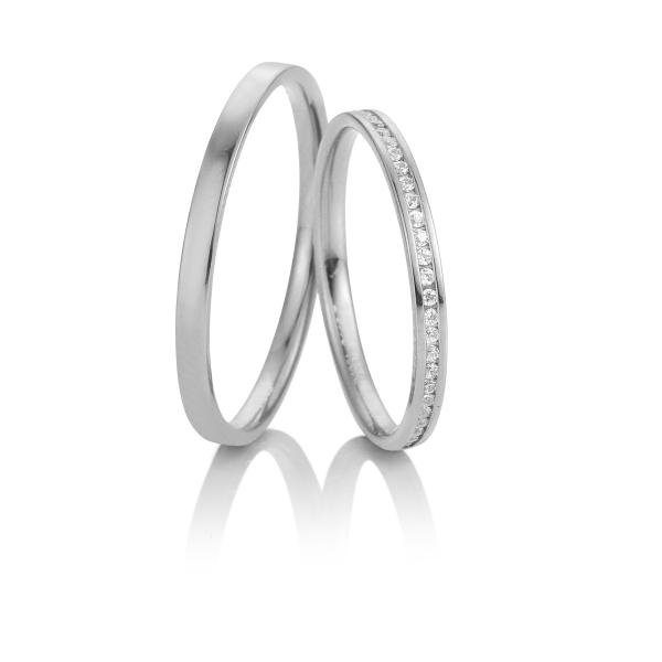 Breuning Trauringe Weißgold 48 04951 + 48 04952