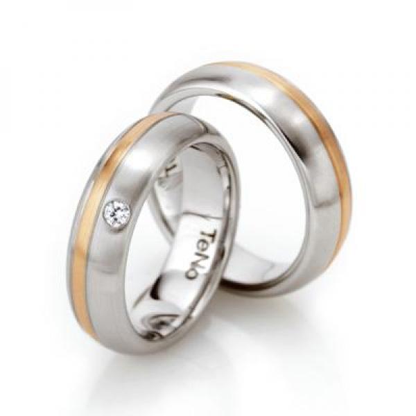 TeNo Trauringe Edelstahl 068.2114.D30RG + 068.2100.D30RG