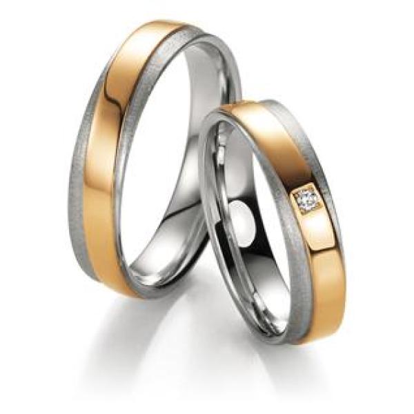 Fischer Trauringe Weiss-Rosegold 05 07175/050 + 38 07175/050