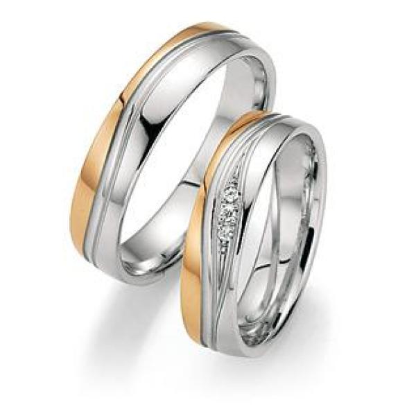 Fischer Trauringe Weiss-Rosegold 05 07256/050 + 38 07256/050