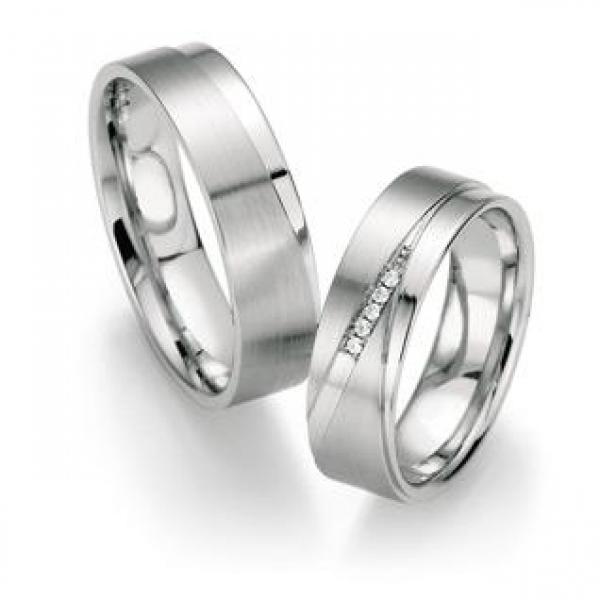 Fischer Trauringe Weissgold 0607276/060 + 3807276/060