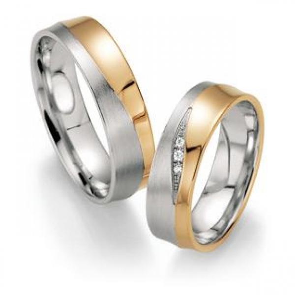 Fischer Trauringe Weiss-Rosegold 05 07336/060 + 38 07336/060