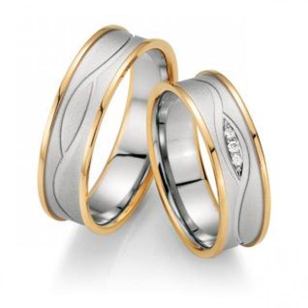 Fischer Trauringe Weiss-Rosegold 05 07353/060 + 38 07353/060