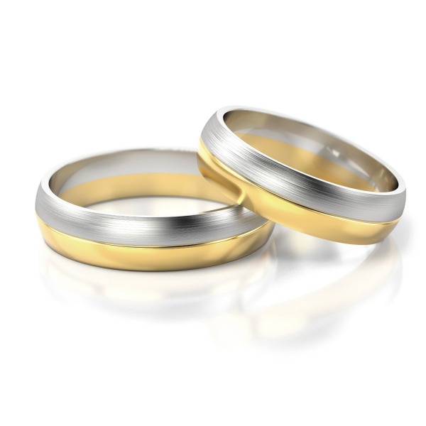 Stelmach Trauringe Weiss-Gelbgold 120