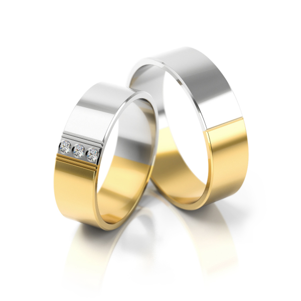 Stelmach Trauringe Weiss-Gelbgold 147