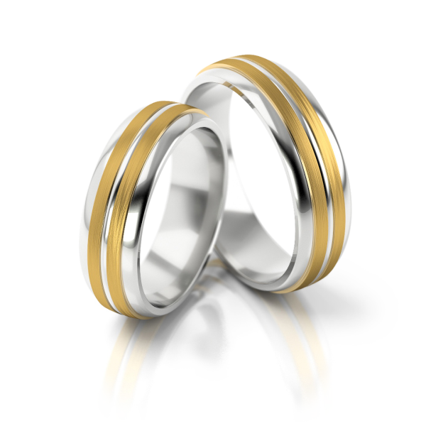 Stelmach Trauringe Weiss-Gelbgold 156