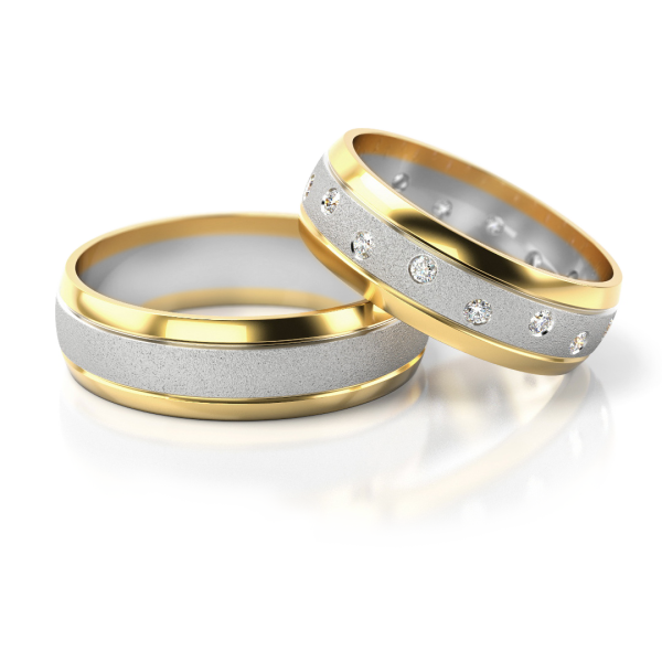 Stelmach Trauringe Weiss-Gelbgold 158