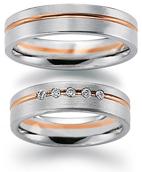 August Gerstner Trauringe Weiss-Rotgold 4/20335/5.5 + 20335/5.5