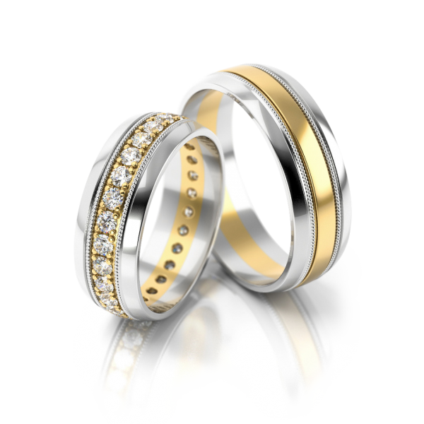 Stelmach Trauringe Weiss-Gelbgold 181