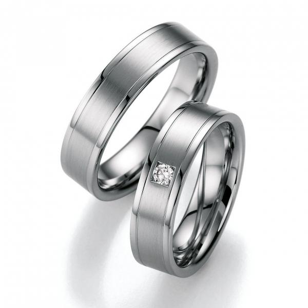 Nowotny-Collection Ruesch Trauringe Weissgold 66/20170 + 66/20180