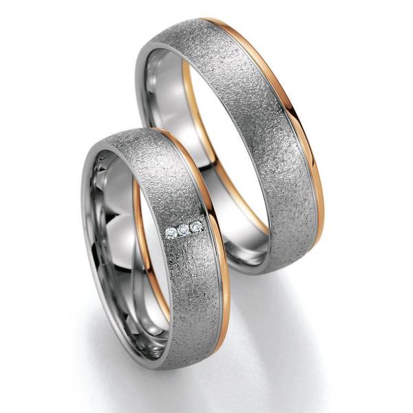 Nowotny-Collection Ruesch Trauringe Weiss-Rotgold 66/20250-055 + 66/20260-055