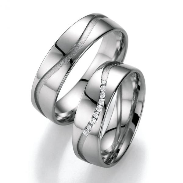 Nowotny-Collection Ruesch Trauringe Weissgold 66/20730-060 + 66/20740-060