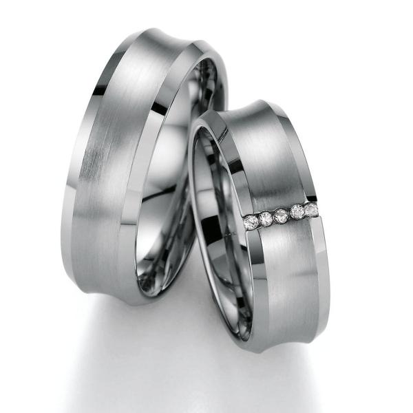 Nowotny-Collection Ruesch Trauringe Weissgold 66/20550 + 66/20560