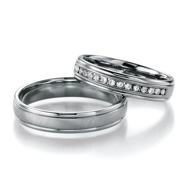 Nowotny-Collection Ruesch Trauringe Weissgold 66/20510 + 66/20520