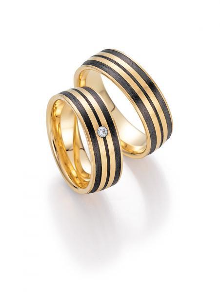 Fischer Trauringe Carbon 22 01280/070 + 23 01280/070