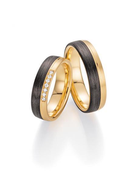 Fischer Trauringe Carbon 22 01330/055 + 23 01330/055