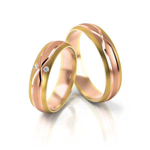 Stelmach Trauringe Weiss-Rosegold 235