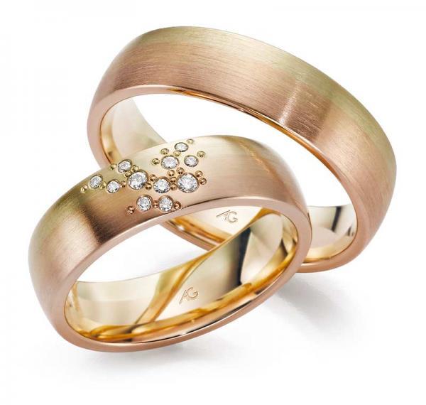 August Gerstner Trauringe Tricolour 4/28602/6 + 28602/6