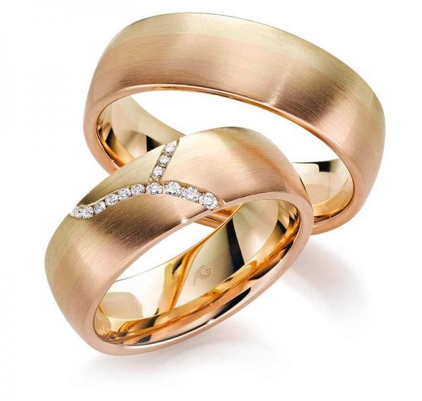 August Gerstner Trauringe Tricolour 4/28603/7 + 28603/7