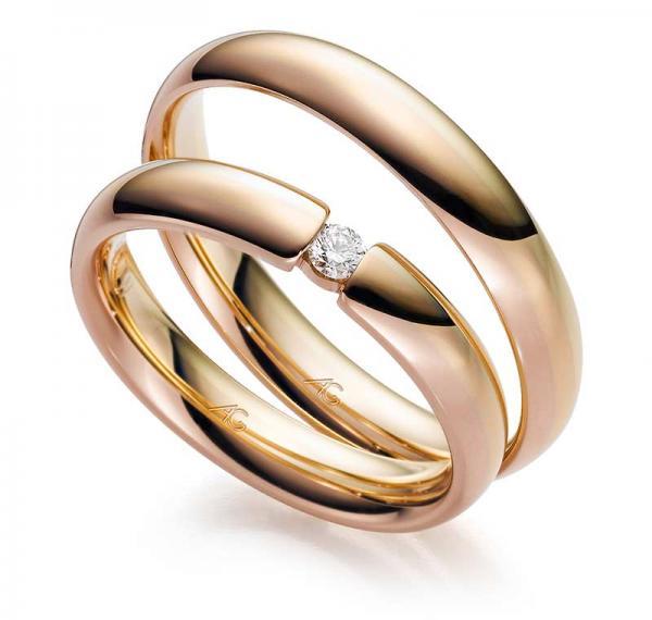 August Gerstner Trauringe Tricolour 4/28604/4 + 28604/4