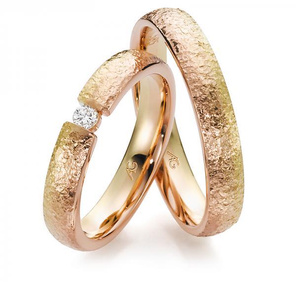 August Gerstner Trauringe Tricolour 4/28605/4 + 28605/4