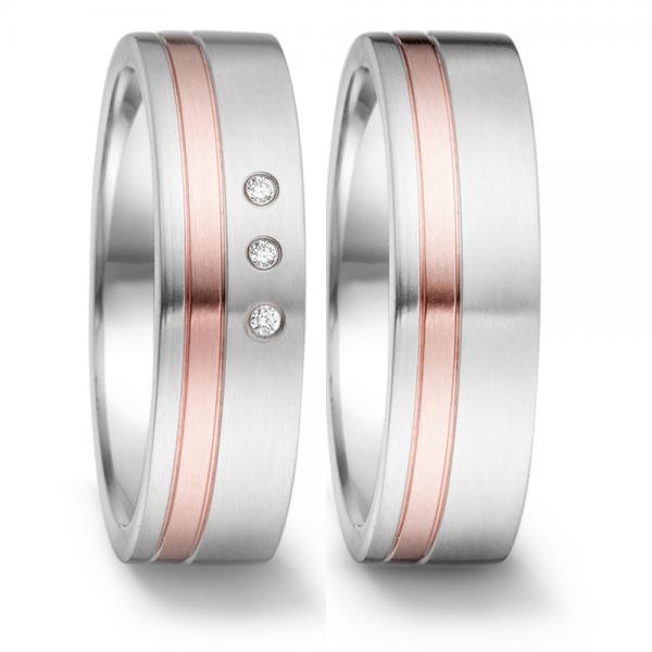 TeNo Trauringe Edelstahl 068.13S01.D30RG + 068.1300.D30RG