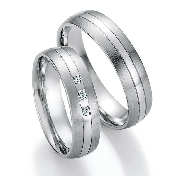 Nowotny-Collection Ruesch Trauringe Weissgold 66/33030-055 + 66/33040-055