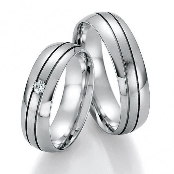 Nowotny-Collection Ruesch Trauringe Weissgold 66/33010-060 + 66/33020-060