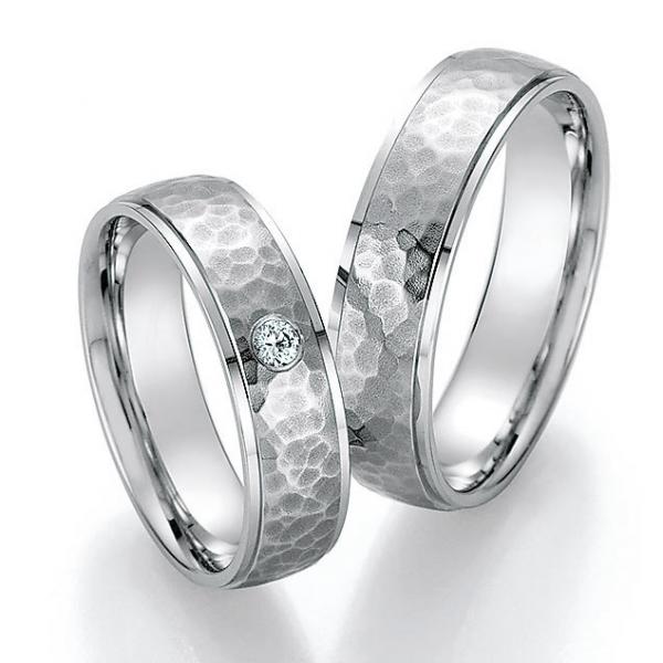 Nowotny-Collection Ruesch Trauringe Weissgold 66/33110-055 + 66/33120-055