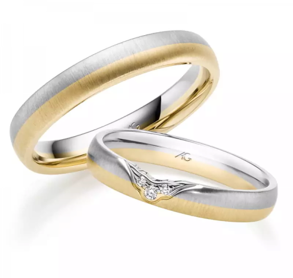 August Gerstner Trauringe Weiss-Gelbgold 31488/4 + 4/31488/3.5