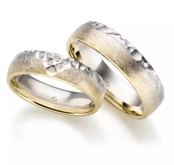 August Gerstner Trauringe Tricolour 4/31574/5.5 + 31574/6