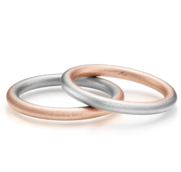 August Gerstner Trauringe Weißgold Rotgold 31584/2.5 + 31584/2.5